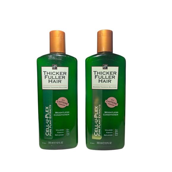 2 THICKER FULLER HAIR conditioner Cell-U-Plex w/ Caffeine Pure Plant t - Picture 1 of 2